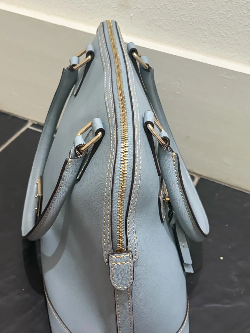 Dooney & Bourke Pale Blue Saffiano Satchel